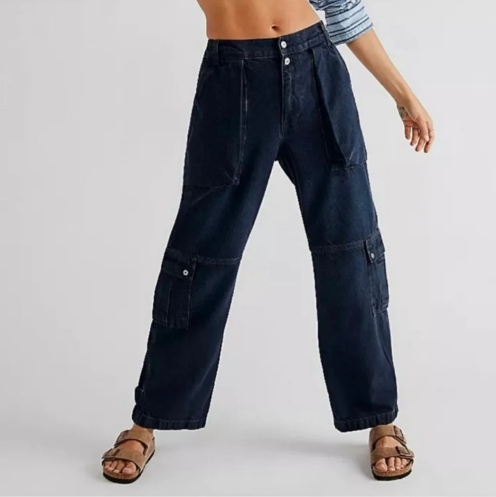 Free People We The Free Marx Slouchy Cargo Jeans•Size 28•NWOT - Picture 1 of 14